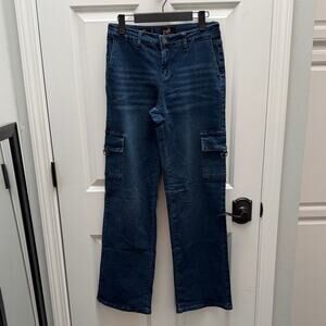 ZOE Dark Blue Mid Rise Cargo Jeans Size 3